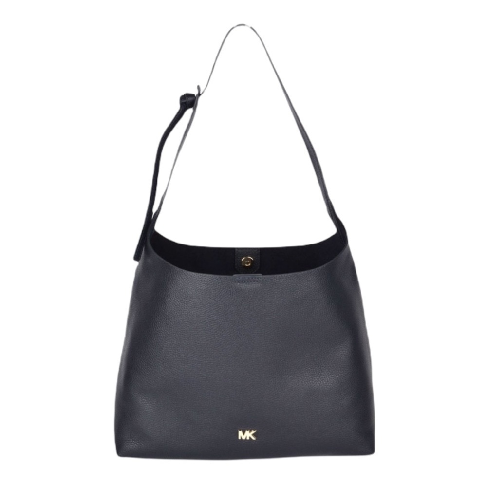 MICHAEL KORS Black Junie Medium Leather Hobo Bag